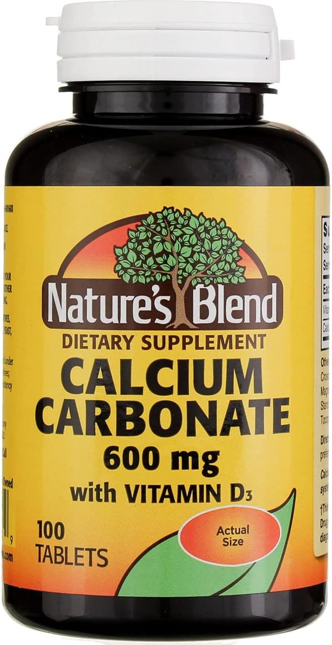 Nature's Blend Calcium Carbonate with Vitamin D3 100 Tablets (Pack of 2)