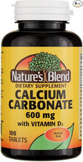 Nature's Blend Calcium Carbonate with Vitamin D3 100 Tablets (Pack of 4)