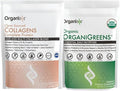 Organixx OrganiGreens (30 Servings) &amp Clean Sourced Collagens (30 Servings) Bundle Daily Super Greens &amp Protein w/Vitamin C &amp Zinc Supports Digestion Skin Hair Nails &amp Joint Healt