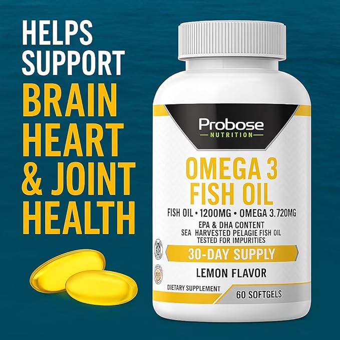 Probase Nutrition Omega 3 Fish Oil 30 Softgels 30-Day Supply