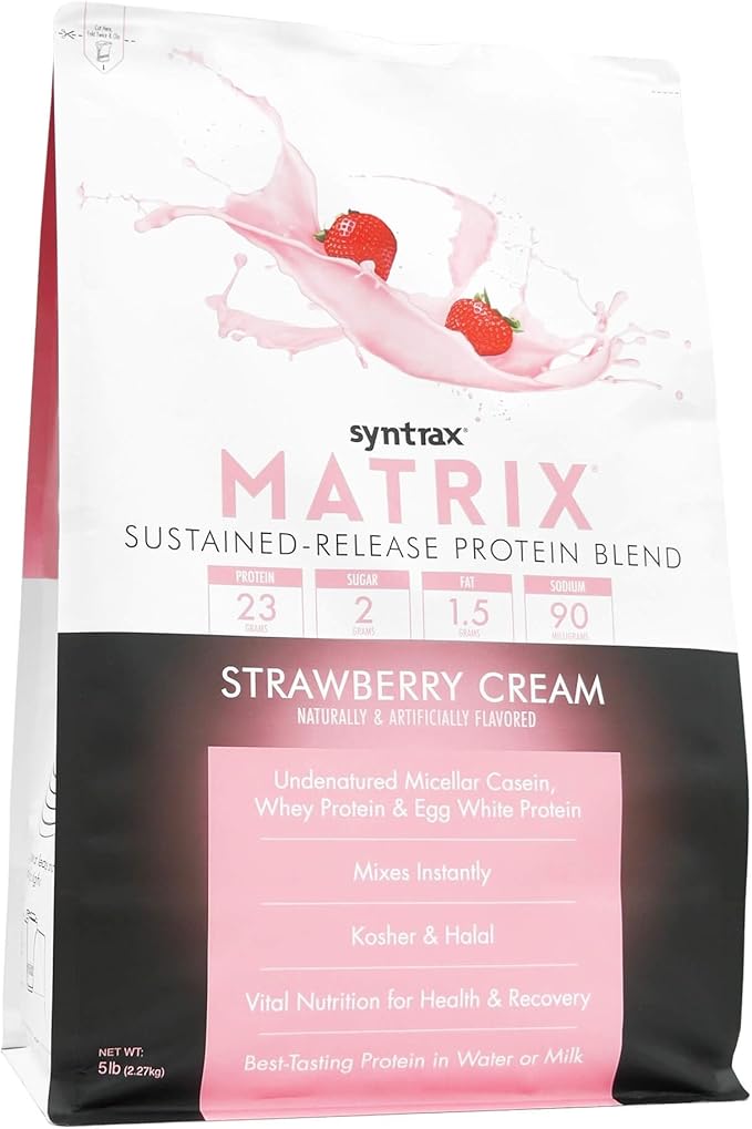 Syntrax Nutrition Matrix - Sustained-Release Protein Blend Strawberry Cream 5 lbs.