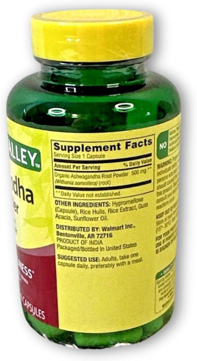 Ashwagandha- 500mg Root Powder 60 Capsules (Pack of 1) Boxed by Fusion Shop Store