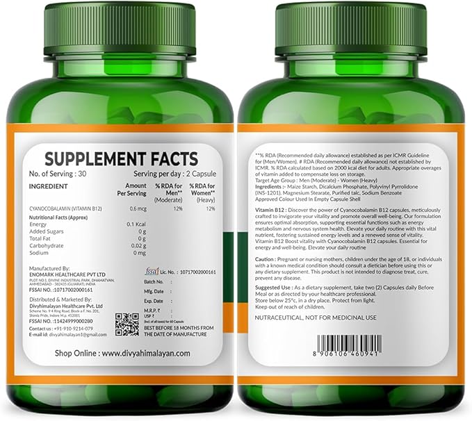 Vitamin B12 Methylcobalamin 1000 mcg – Plant-Based B12 Capsules with Spirulina Wheatgrass Beetroot Amla – Supports Energy Nerve Health &amp Red Blood Cell Formation – 60 Vegan Caps - 60 Days Supp