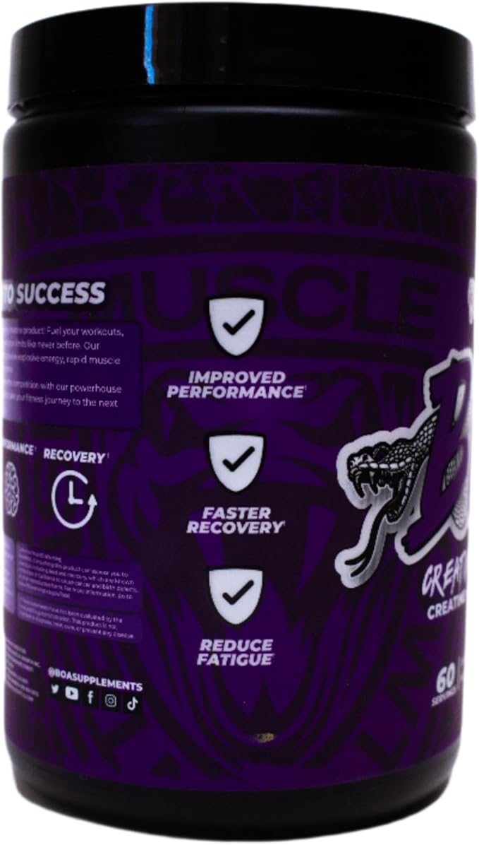 BOA Creatine MAXX Creatine + Glutamine Powder Unflavored Muscle Recovery &amp Performance Support (60 Servings)
