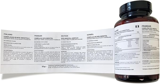 Myo-Inositol Complex 120 Vegan Tablets 7000mg per Serving with Black Maca Root Chromium Folic Acid and Vitamin B12 | Hormonal Balance for Women| Premium Quality by Prowise