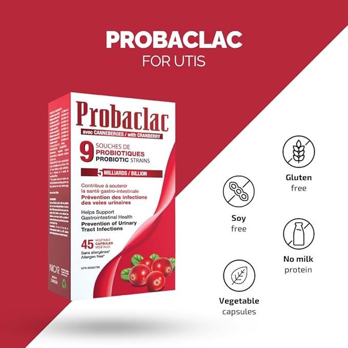 PROBIOTICS for UTIs with Cranberry Formula Urinary &amp Digestive Health SupportMulti-Strain probiotic and lactic Ferment Complex (9 strains) (2)