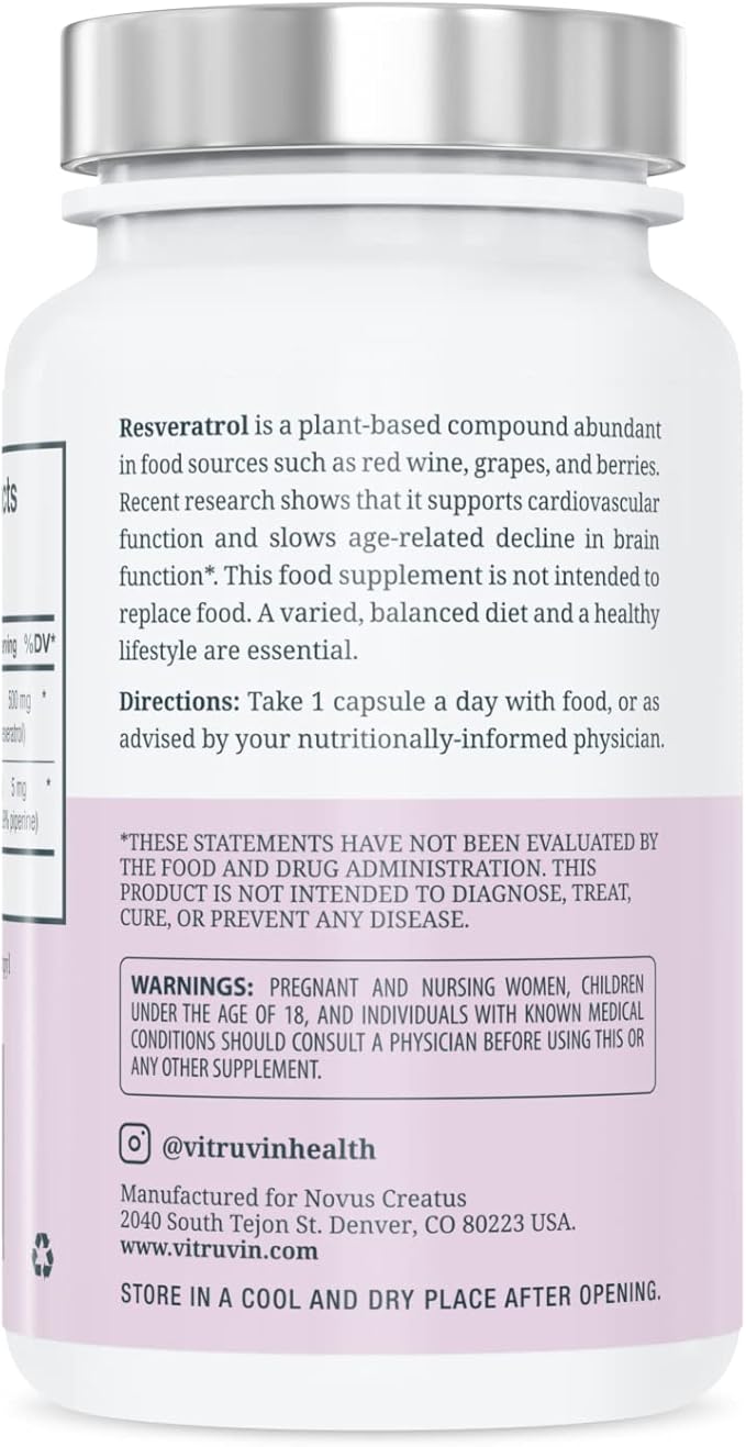 Vitruvin Beauty + Comfort Pack COQ10 200mg + Trans- Resveratrol 500mg + Curcumin 500mg Vegan Non-GMO Gluten-Free Gelatin-Free. Healthy Skin Hear Joints and Brain