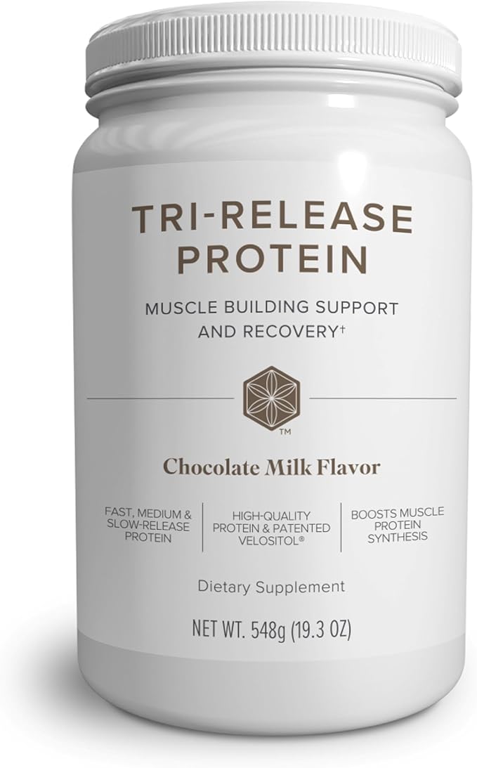 Isagenix Tri-Release Protein - Advanced Muscle Recovery - 25g of Protein - Three-Stage Protein Release for Sustained Absorption - Non-GMO - 19.3 oz - (Chocolate Milk) - Up to 28 Servings - Canister