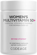 Codeage Women’s Multivitamin 50+ Supplement - Essential Vitamins for Women Over 50 Minerals CoQ10 Hyaluronic Acid Probiotics Black Cohosh Ashwagandha &amp Superfoods - Non-GMO - 90 Capsules