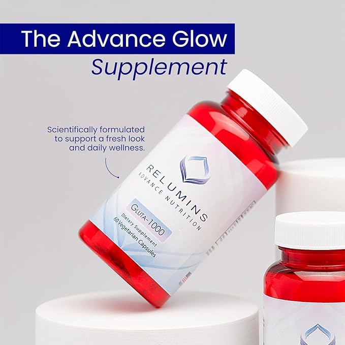 Relumins Advance Nutrition - 1000mg Reduced L-Glutathione Complex 2X More Effective Than Jarrow at Raising Serum Glutathione Antioxidant Supplement - Alpha Lipoic Acid Rosehips - 120 Veggie Caps