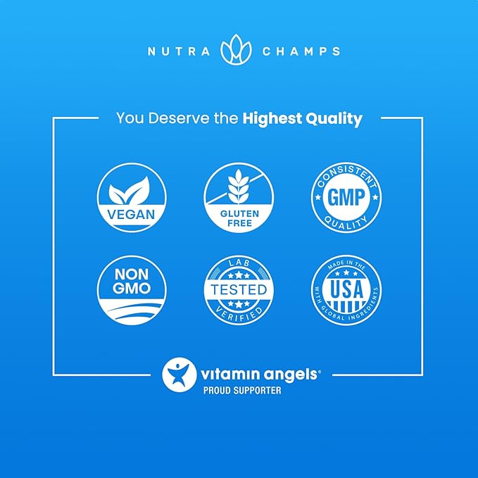 NutraChamps Magnesium Zinc &amp Vitamin D3 Supplement - Most Bioavailable Forms Magnesium Glycinate Malate Citrate - Bone Muscle &amp Heart Health Immune Support - 120 Vegan Capsules