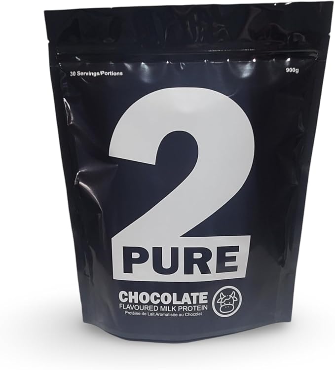 2-Pure Protein Powder - Unsweetened Only 2 Ingredients | Keto Low Carb Gluten Free Non-GMO | 26G Milk Protein Isolate Powder - 30 Servings (2 Pound Chocolate)
