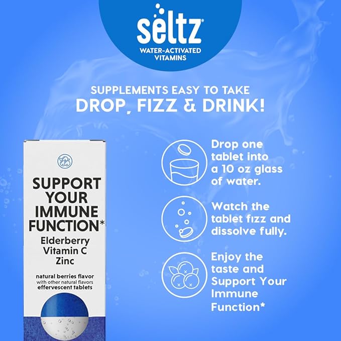 Seltz® D-fense &amp D-Light Pack - Vitamin D + Immune Support Effervescent Vitamins (Soak up The Sun + Support Your Immune Function) with Vitamin D3 (5000 IU) Elderberry Vitamin C and Zinc