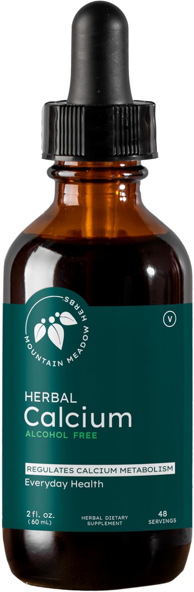 Mountain Meadow Herbs Herbal Calcium – Vegan Liquid Calcium Supplement for Bone &amp Teeth Support High Absorption Plant-Based Formula for Adults &amp Kids - 2 oz