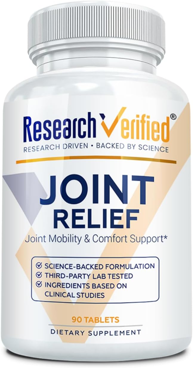 Research Verified Joint Support - Glucosamine MSM Turmeric Boswellia BioPerine - Vegan - 90 Capsules - 1 Month Supply