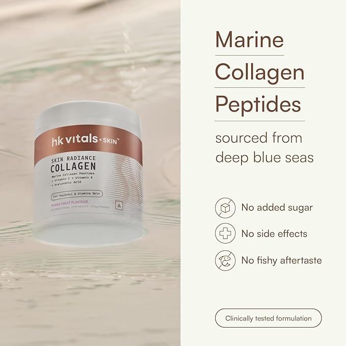 Skin Radiance Marine Collagen Supplement (Mixed Fruit 200g) | with Vitamin C E Sodium Hyaluronate | for Healthy Skin Hair &amp Nails
