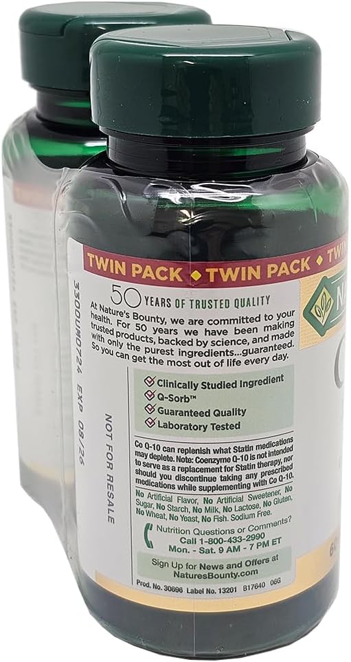 Nature's Bounty CoQ10 100mg Twin Pack 60 Count 2 Pack