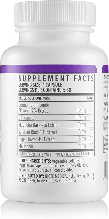 Biote Nutraceuticals - Best Night's Sleep - Restfulness + Awake Refreshed (60 Capsules)