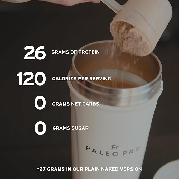 PaleoPro Protein Powder Gluten Dairy Whey and Soy Free - No Added Hormones Pastured Grass-fed Beef Minimally Processed Paleo Ingredients 1lb/454g About 15 Servings Mayan Mocha
