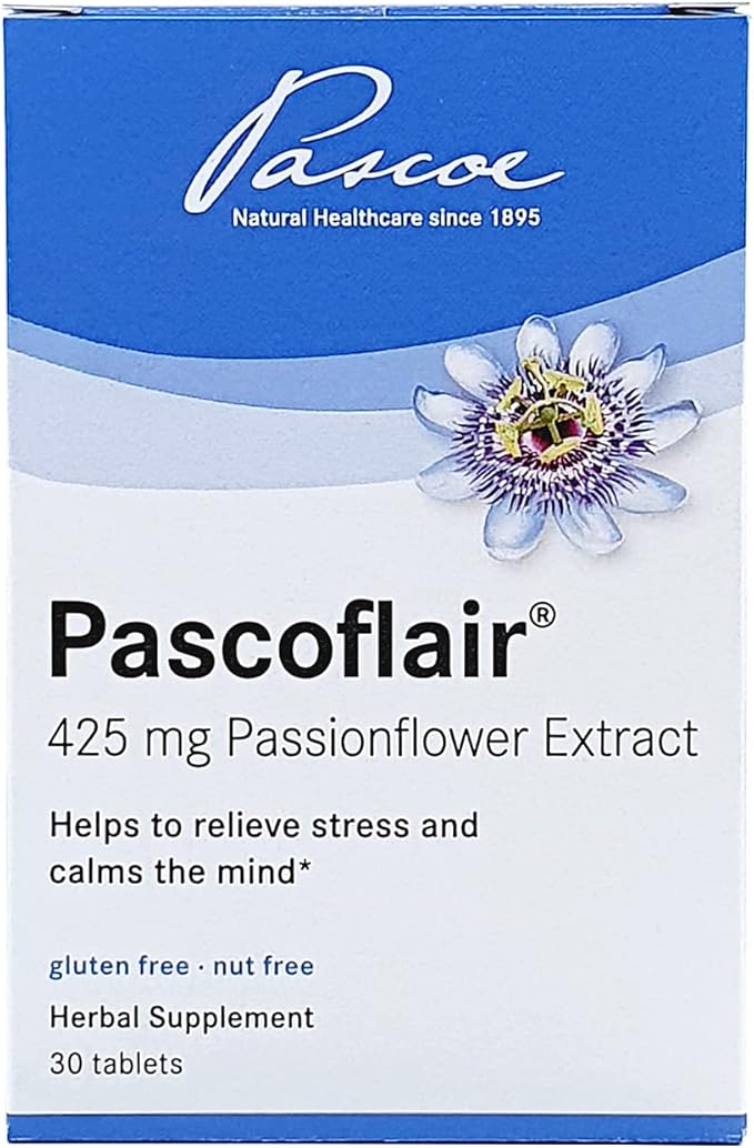Pascoflair - Herbal Sleep Aid to Help Relieve Restlessness &amp Nervousness Calms The Mind to Help Support Healthy &amp Restful Sleep – 425 Mg of Passionflower Extract Per Tablet (30 Tablets)