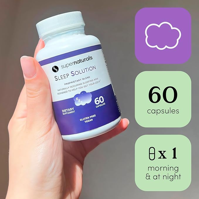 Health Sleep Solution Sleep Supplement for Adults Magnesium and Melatonin for Sleep Provides Natural Sleep Support Vegan Ingredients Gluten-Free Magnesium Sleep Supplement 60 Capsules