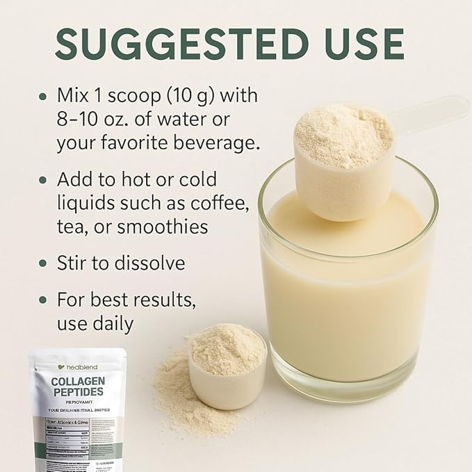 Bovine Collagen Powder Hydrolyzed Multi Collagen Peptides Powder Supplement: for Collagen Protein Coffee and Healthy Hair Skin Nails - 45 Servings (2)