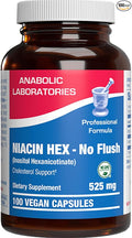 High Absorption Vitamin B3 Niacin Flush Free - Clinical Formula Flush Free Niacin Supplement from Inositol Hexanicotinate for Heart Skin &amp Nerve Support - Vegan Non-GMO Made in The USA - 100 Servi