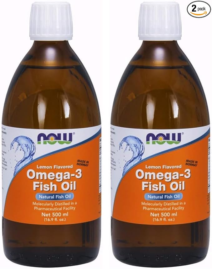 Now SupplementsOmega-3 Fish Oil LiquidMolecularly DistilledLemon Flavored16.9-Ounce(Pack of 2)