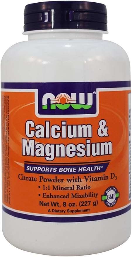 NOW Cal-Mag Citrate 8-Ounce (Pack of 2)