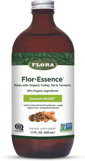 Flora Health Flor-Essence with Turkey Tail &amp Turmeric Rich in Polysaccharides 35+ Phenolic Compounds with Antioxidants and Immunity Support 17-fl. oz. Glass Bottle