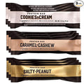 BarebeIIs - Protein Bar Variety Pack – 20g Protein No Added Sugar – Caramel Cashew Cookies &amp Cream Salty Peanut – High-Protein Snack Bars (9 Pack)
