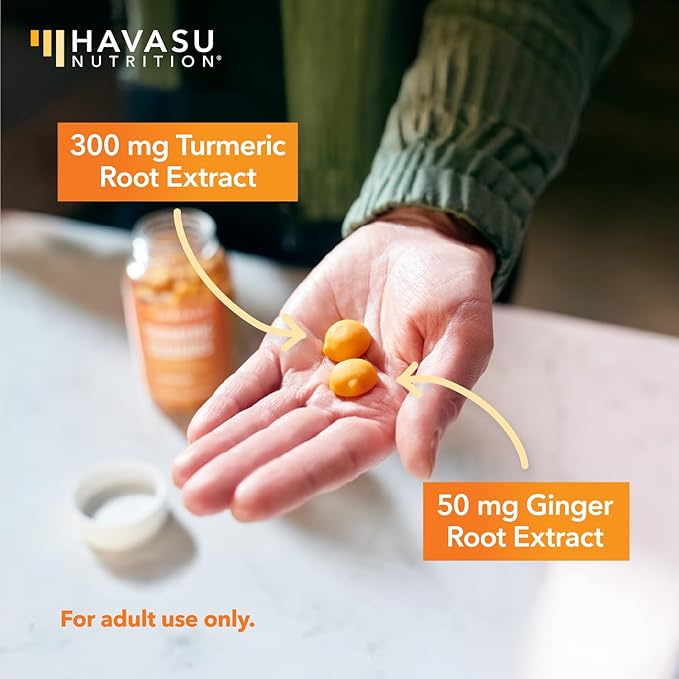 Turmeric Gummies with Ginger Root Extract - Digestive Health and Immune Support Supplement for Overall Wellness - 120 Count - Vegan Non-GMO Curcumin Vitamin - Peach Flavor 2 Month Supply