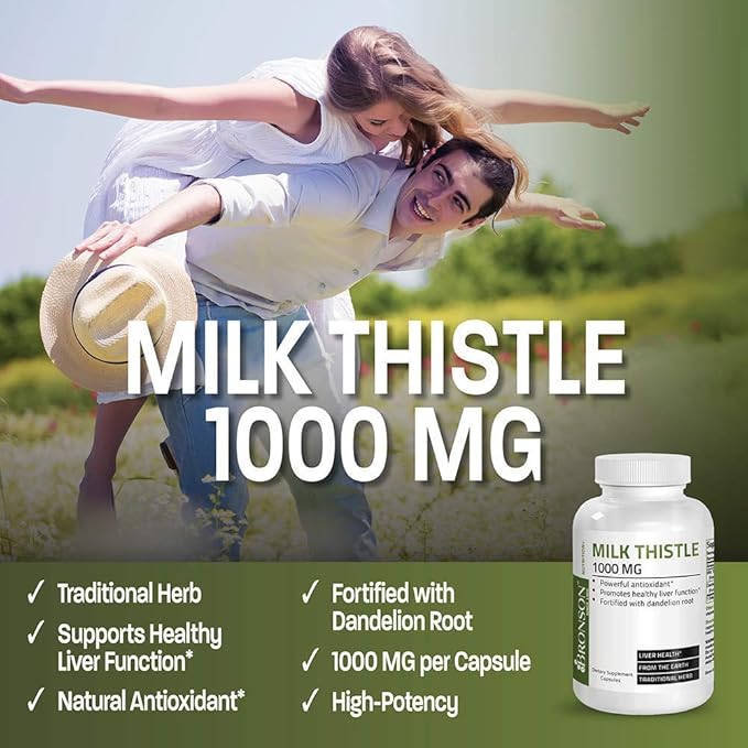 Bronson Turmeric Curcumin with BioPerine High Potency Joint Support + Milk Thistle 1000mg Silymarin Marianum &amp Dandelion Root