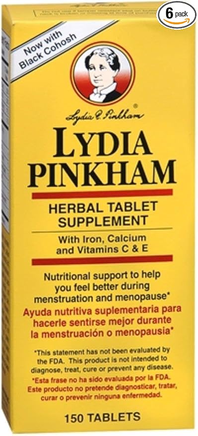 Lydia Pinkham Herbal Tablet Supplement 150 Tablets (Pack of 6)