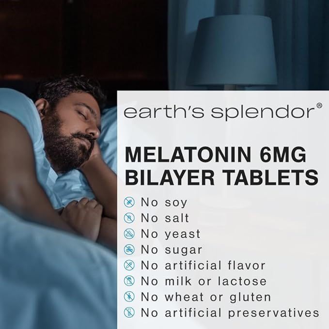 Earth's Splendor Wellness Bundle – Vitamin B12 Energy Support (1000mcg 400 Tablets) &amp Melatonin 6mg Sleep Aid (60 Bilayer Tablets) – Gluten-Free No Artificial Colors or Flavors