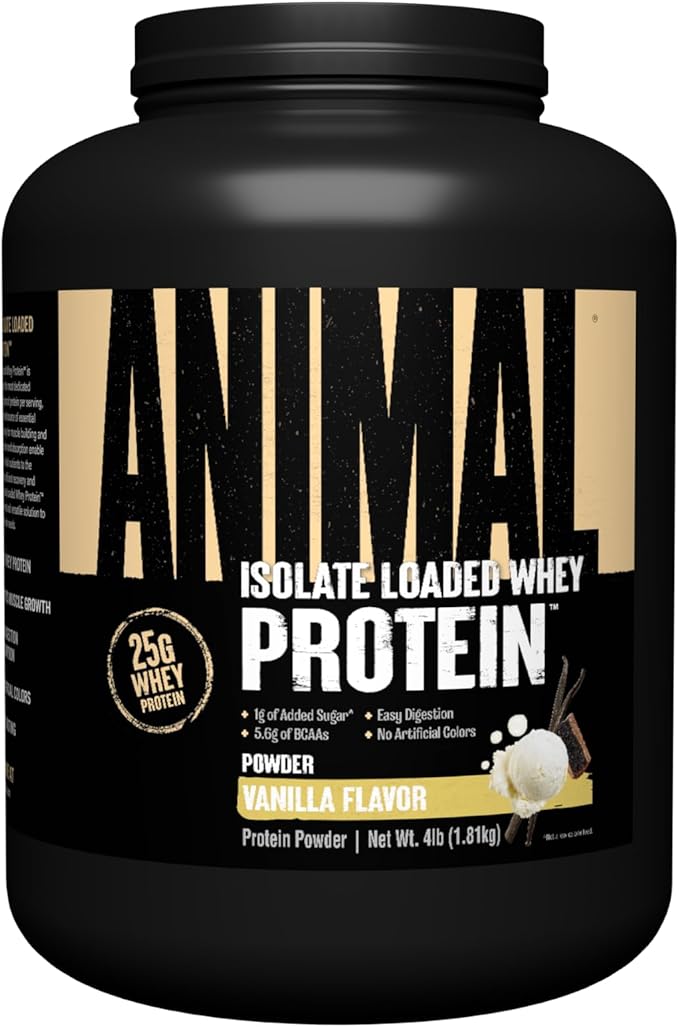 Animal Whey Isolate Whey Protein Powder 4 Pound Pak Convenient All-in-One Vitamin &amp Supplement Pack 30 Count