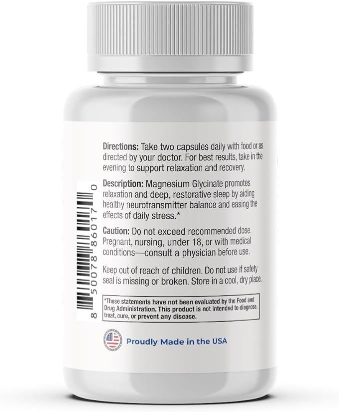 Magnesium Glycinate 150mg – Vegan Capsules for Sleep Stress &amp Muscle Support – Non-GMO High Absorption Gentle on Stomach – 60 Vegan Capsules (2-Pack)