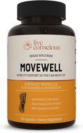 Live Conscious Glucosamine Chondroitin with MSM Hyaluronic Acid and More - MoveWell Joint Health Supplement