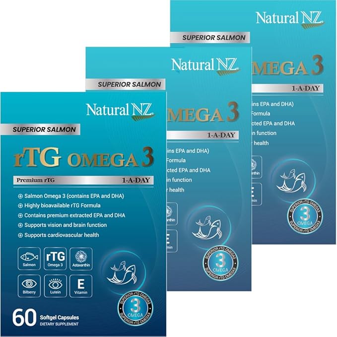 Premium Salmon rTG Omega3 1-A-Day 60 Softgels (3)