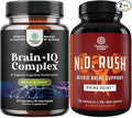 Bundle of Nootropic Memory Supplement and Energizing Nitric Oxide Supplement for Men - for Brain Boost and Natural Energy Booster - for Intense Muscle Growth Performance Endurance and Recovery