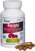 Sayan Reishi Mushroom Extract 90 Capsules/440mg Each – Longevity Vitality Wellness &amp Immune Support Supplement – USDA Organic &amp Vegan – Non-GMO No Fillers or Additives – Always Pure and Po