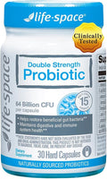 Life-Space Double Strength Broad Spectrum Probiotic 64 Billion CFU &amp 15 Diverse Strains Redouble Formulated for Digestive Health &amp Immune Health Probiotics for Women &amp Men - 30 Veg Caps