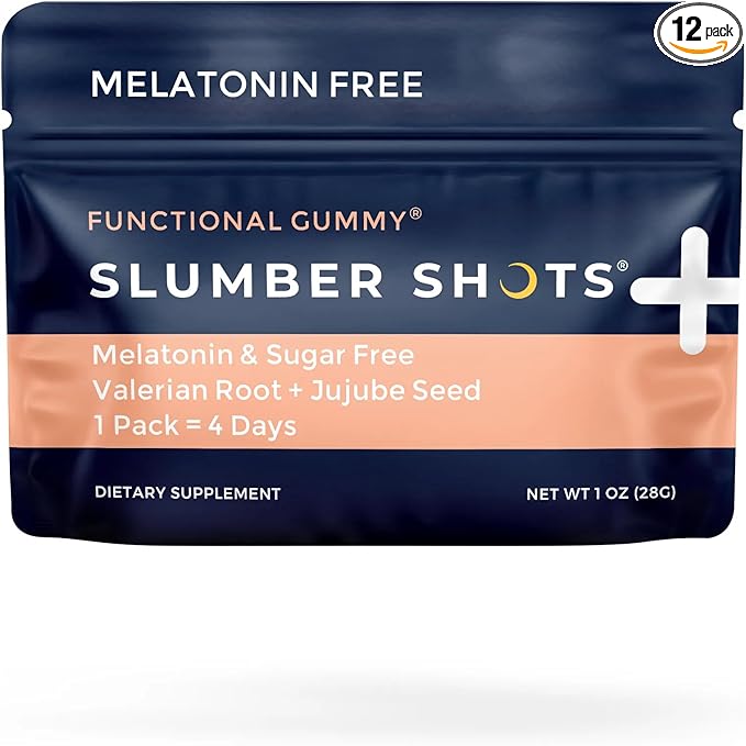SGC Melatonin-Free Herbal Sleep Supplement - 48 Count - Slumber Shots Sleep Gummies - Sleep Aid - Ease Restlessness - Valerian Root - Jujube Seed