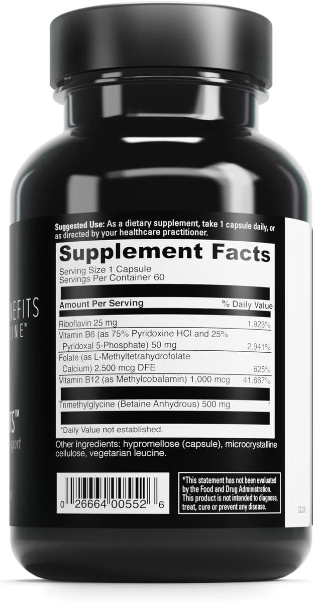 DAVINCI Labs Methyl Benefits - Dietary Supplement to Support Healthy Methylation Detoxification and Energy Production* - with Vitamin B6 B12 Folate and More - Gluten-Free - 60 Vegetarian Capsules