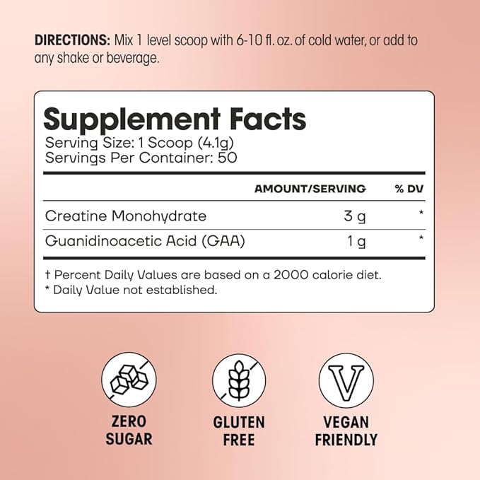 Fit &amp Lean Creatine for Women My Lean Creatine Powder Complex with GAA Muscle Performance Cognitive Function and Less Bloating Reduced Water Retention Unflavored 50 Servings