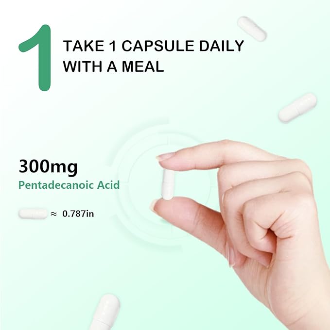Pentadecanoic Acid Pentadecanoic Acid Formula Supplement Sourced from High-Altitude Sheep Milk 60 Capsules
