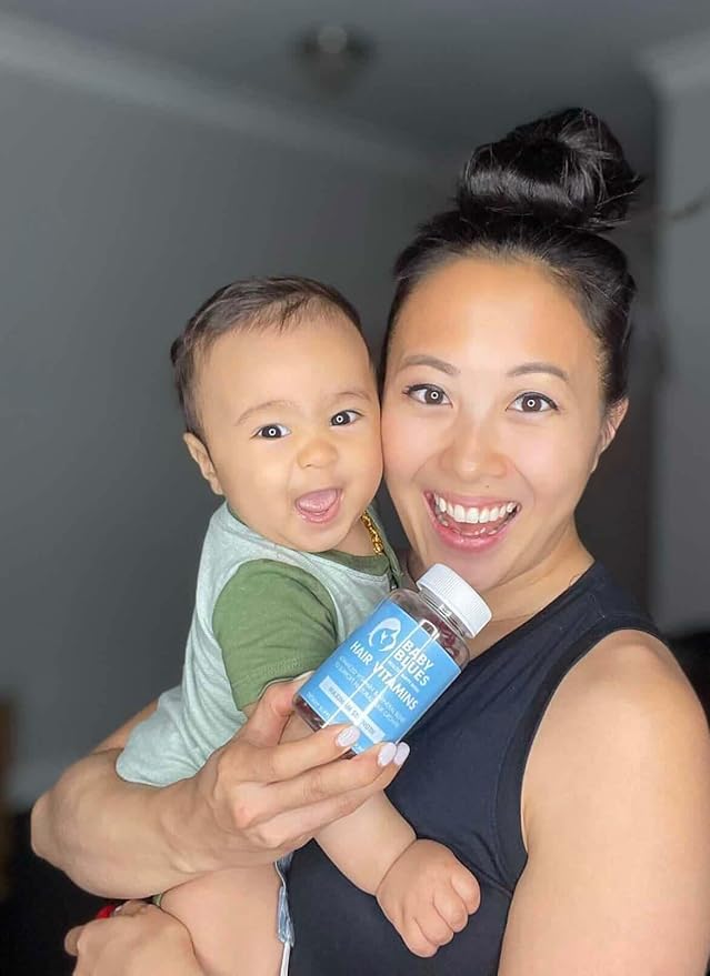 Baby Blues Postpartum Hair Loss Vitamins - Passion Fruit Gummies with Biotin Collagen &amp Folate