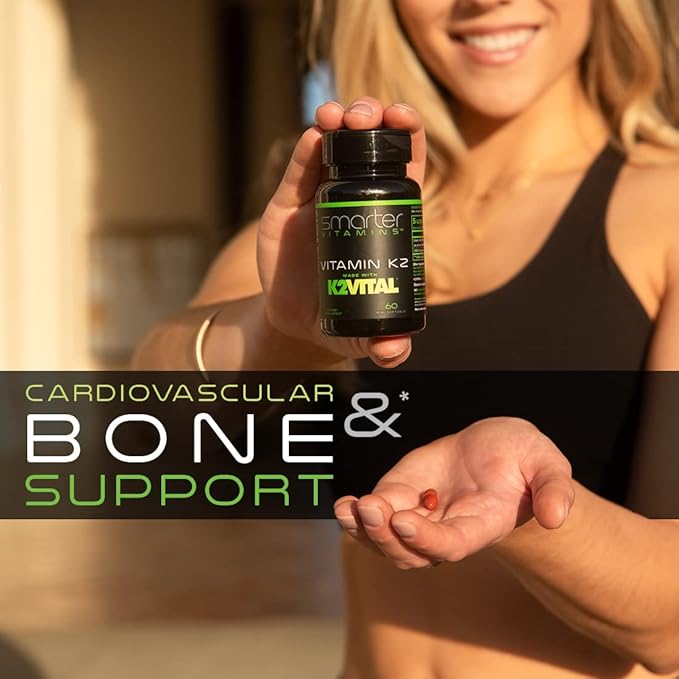 Smarter Vitamin K2 MK7 100mcg Made with K2VITAL and Kale 60 Liquid Softgels