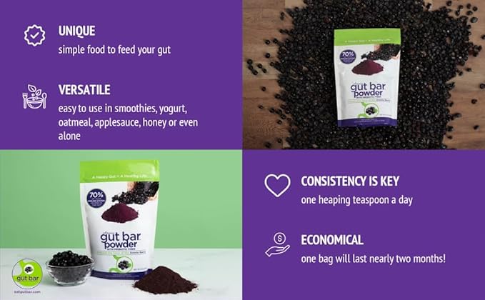 Aronia Powder | Aronia Berry Powder from Black Chokeberry Plant | 52 Servings | Supports Digestion and Gut Health | Made with Organic Aronia Berries | Black Chokeberry Supplement