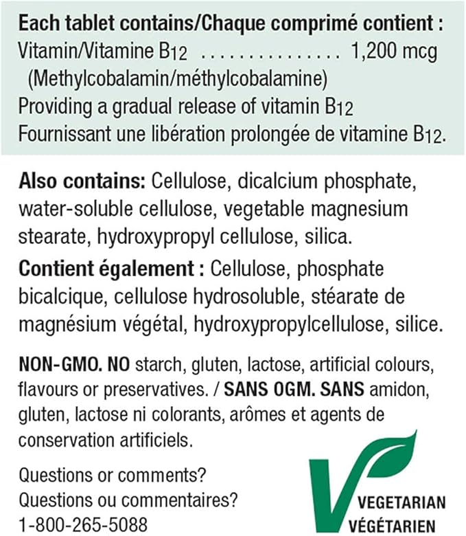 Jamieson Timed Release Vitamin B12 1200 mcg 200 Tablets